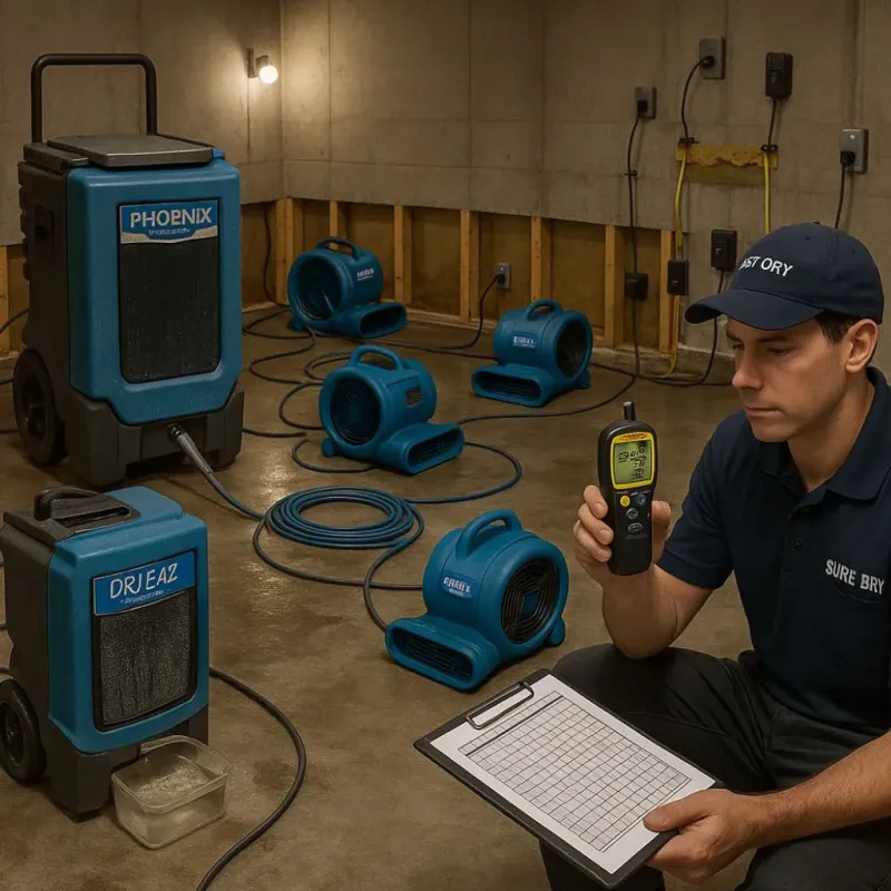 Structural Drying and Dehumidification process in Coventry Lake, CT